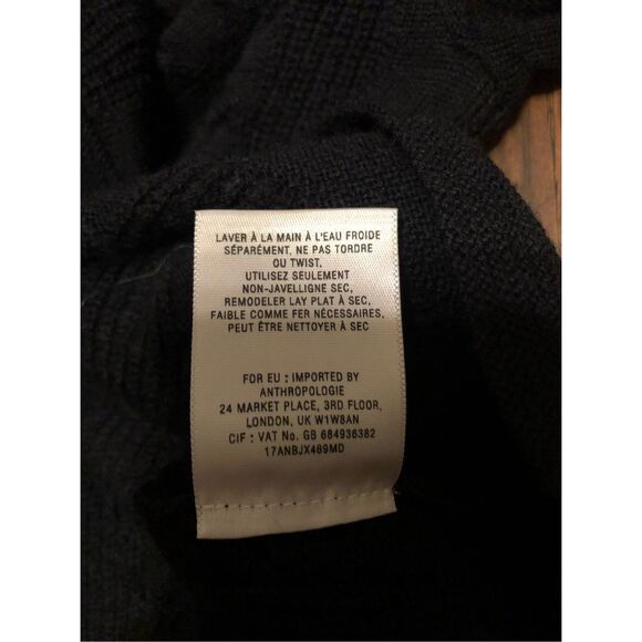 Antropología Yellow Bird Cable Knit 99%Wool Sweater SZ S - Picture 10 of 10